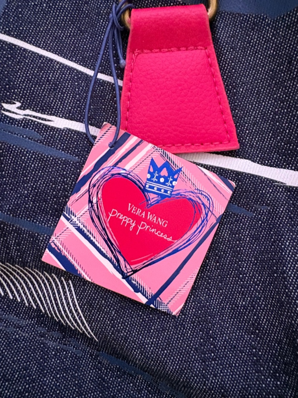 Vera Wang Pink Heart Preppy Princess Bag Tag